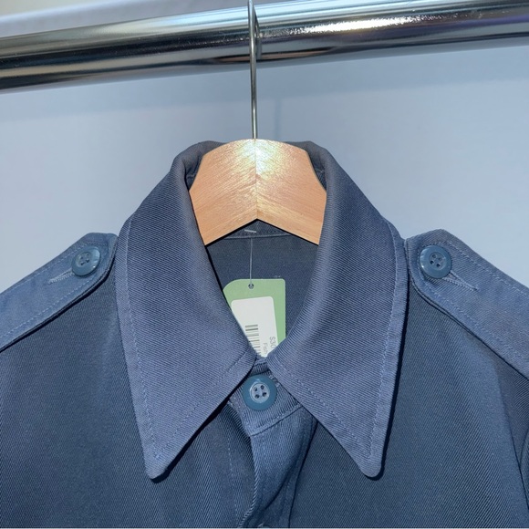 Vintage Men's Dark Blue Field Jacket 80s Military Style Retro - Picture 3 of 6